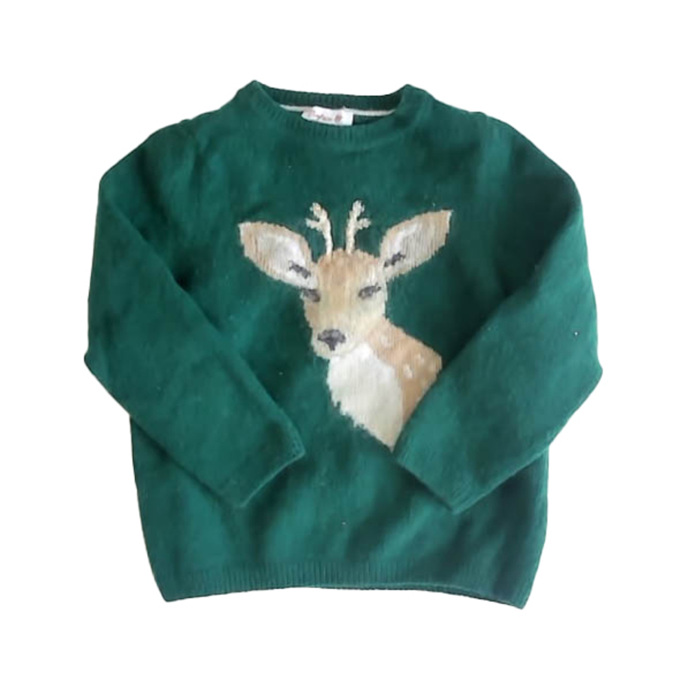 Confiture Boys Green Reindeer Sweater size: 2T